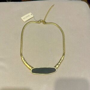 SAACHI NWT gold tone and black enamel necklace